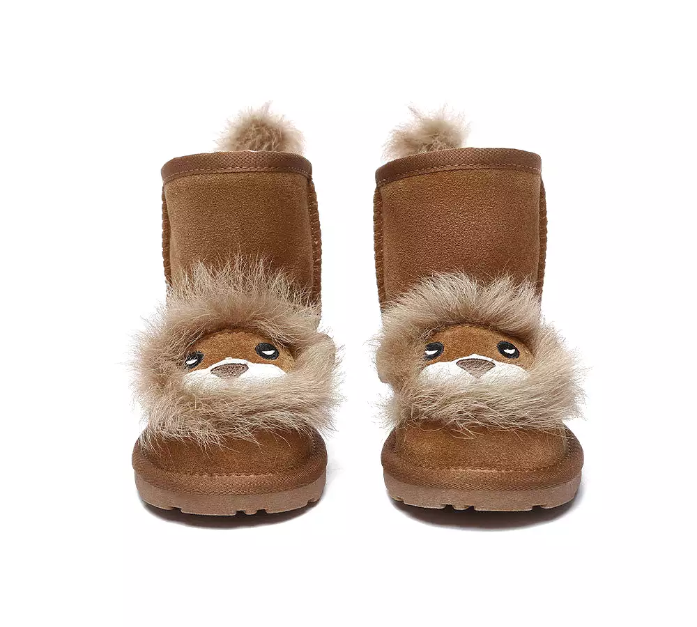 EVERAU Kid Sheepskin Boots Lion Kids Plus