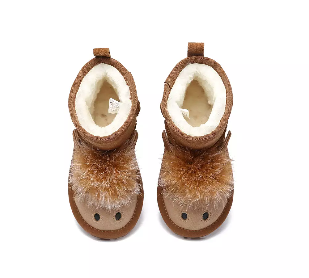 EVERAU Kid Sheepskin Boots Pony Kids Plus