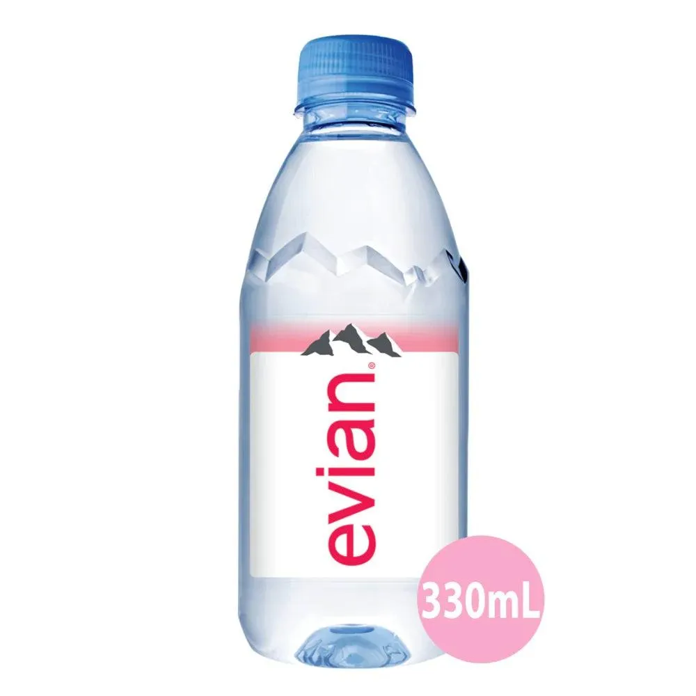 Evian Natural Mineral Water 330ml Bottles Box 24 Bulk