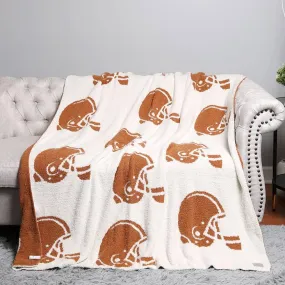 football helmet patterned throw blanket