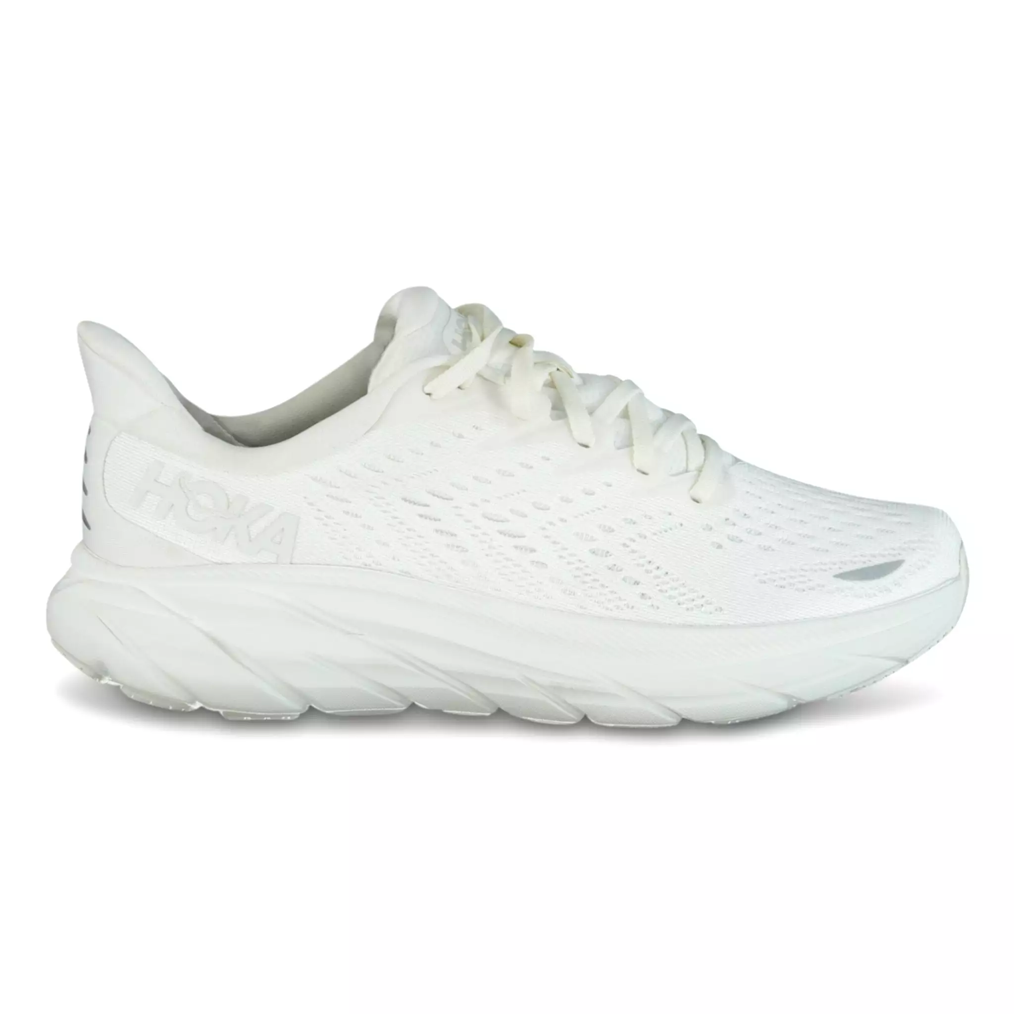 HOKA CLIFTON 8 WHITE TRAINERS