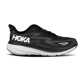 HOKA CLIFTON 9 BLACK / WHITE TRAINERS