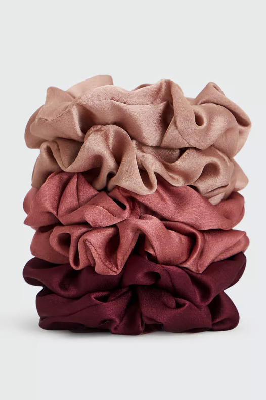 Holiday satin scrunchie 6 piece set