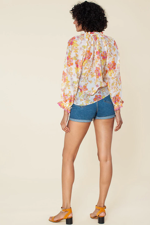 Ivory floral Wandy silk top