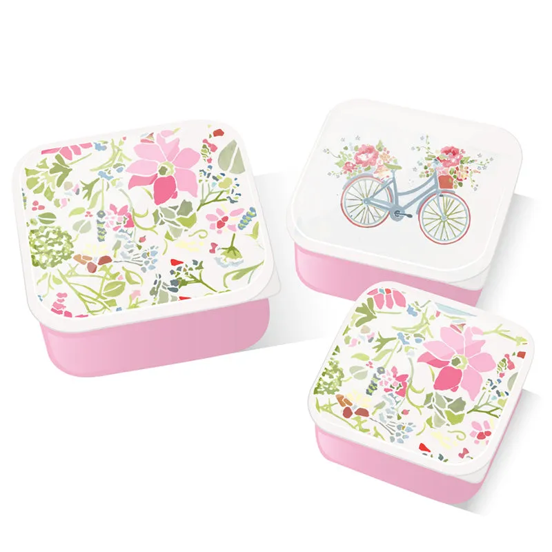 Lunch Boxes Set of 3 (M/L/XL) - Julie Dodsworth Pink Botanical LBOX99