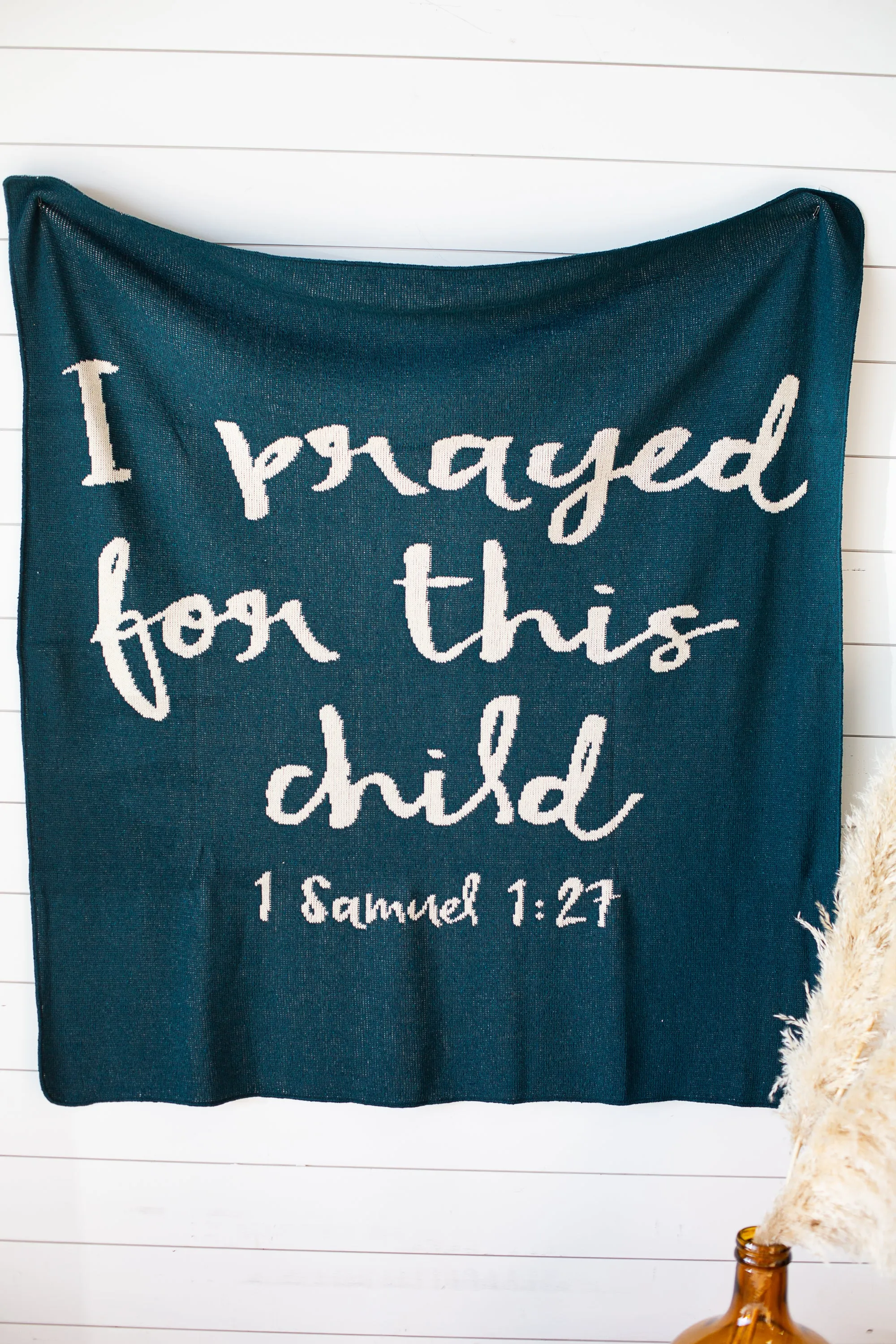 Made in the USA | Recycled Cotton Blend I prayed for this child Throw Blanket