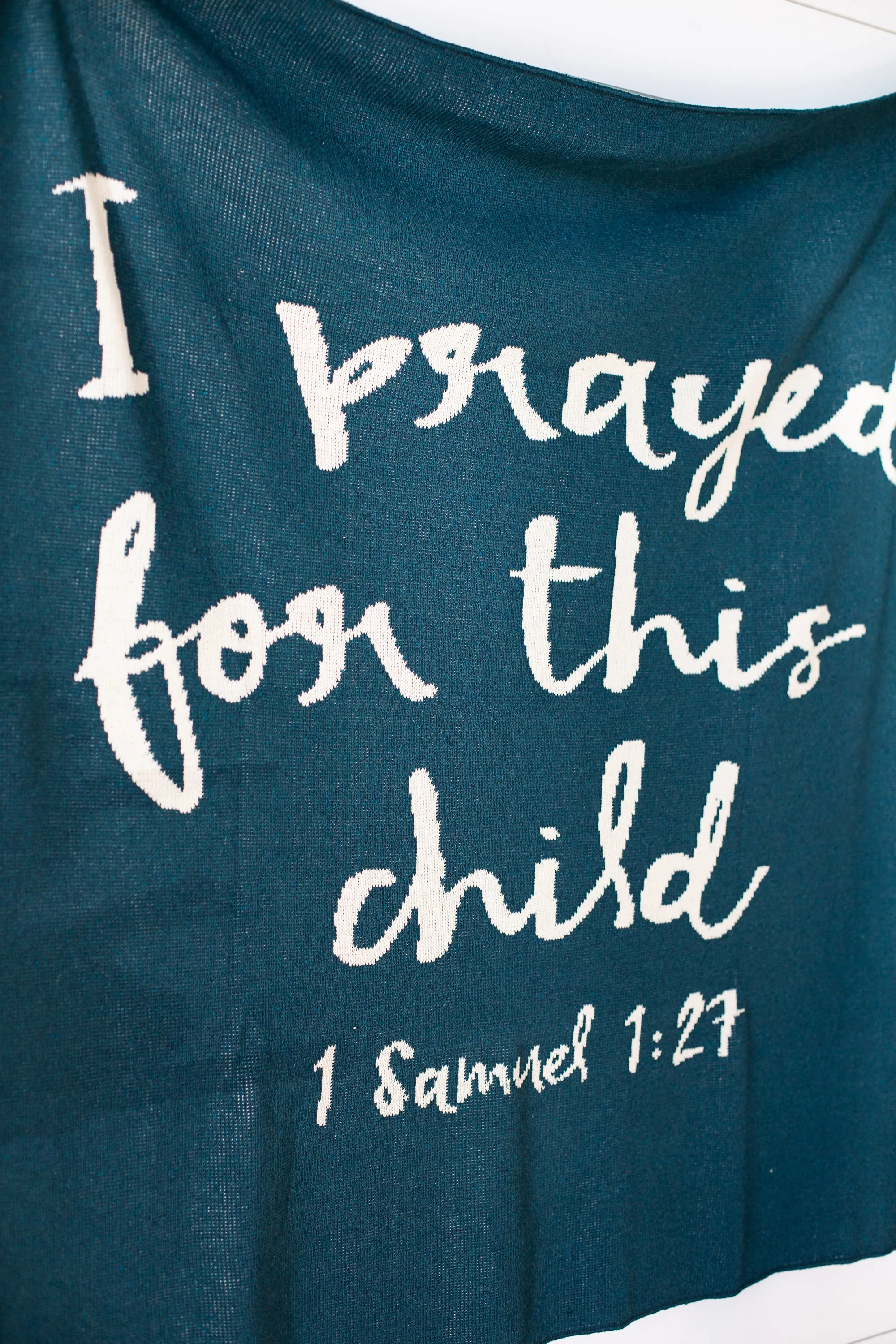 Made in the USA | Recycled Cotton Blend I prayed for this child Throw Blanket