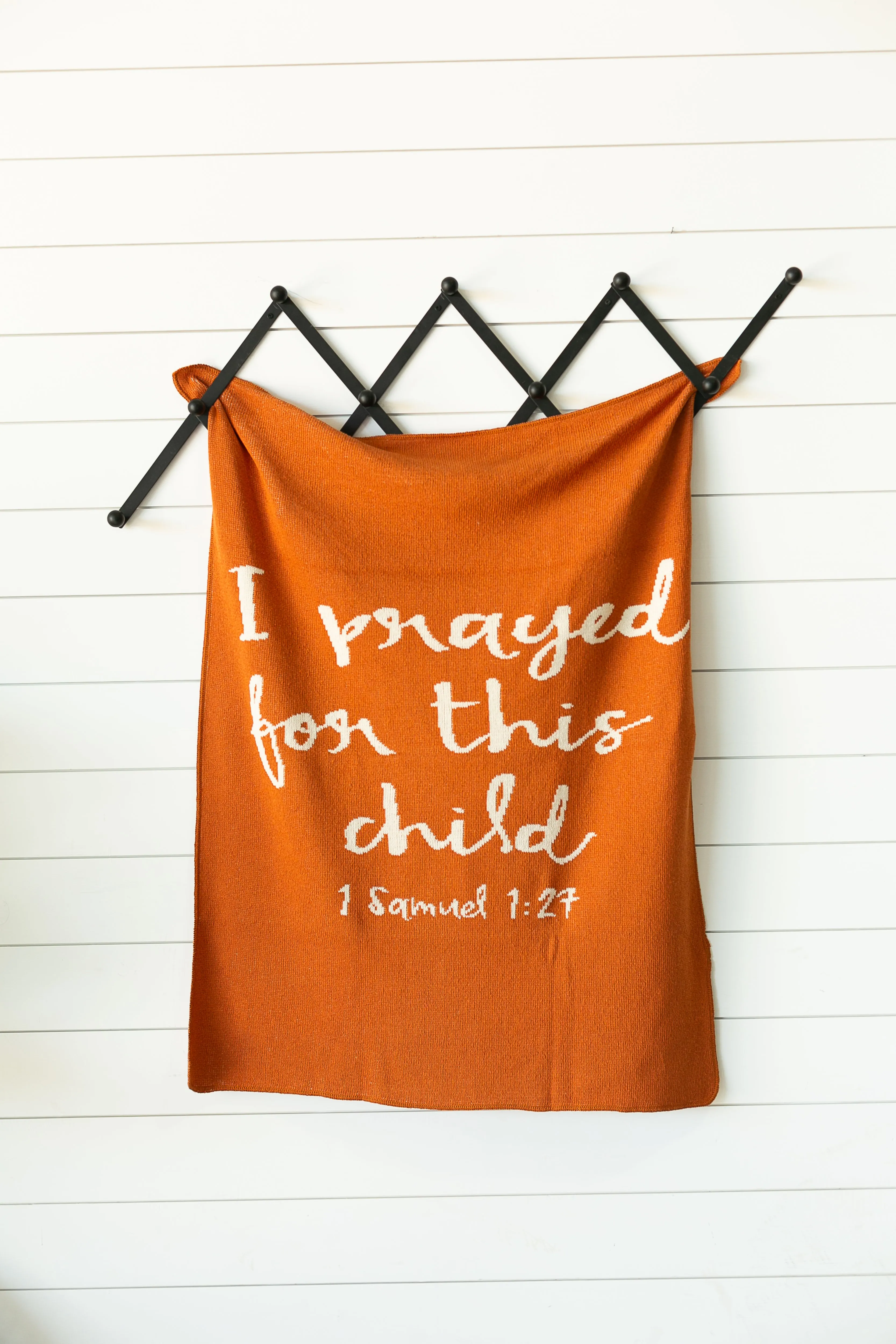 Made in the USA | Recycled Cotton Blend I prayed for this child Throw Blanket