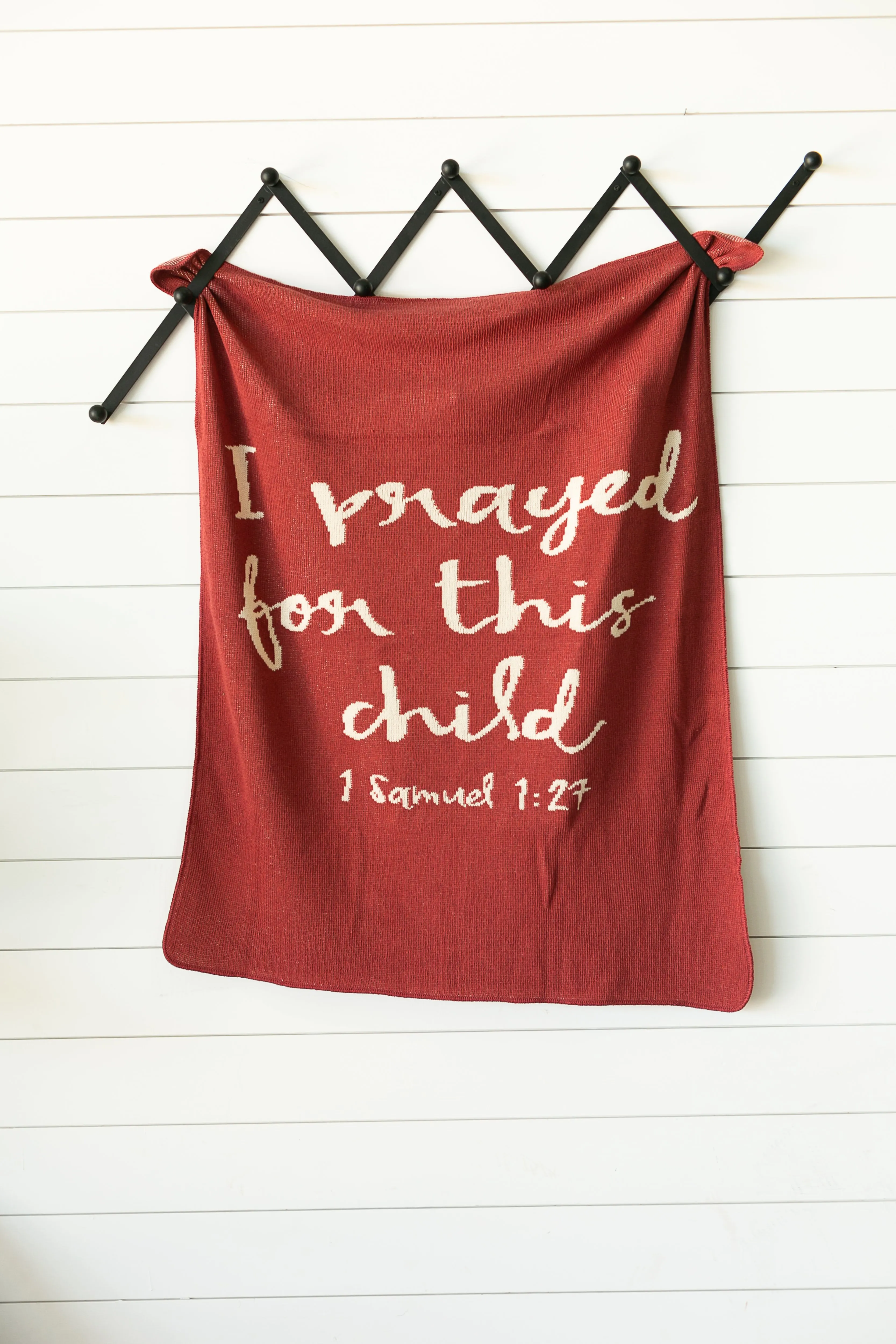 Made in the USA | Recycled Cotton Blend I prayed for this child Throw Blanket