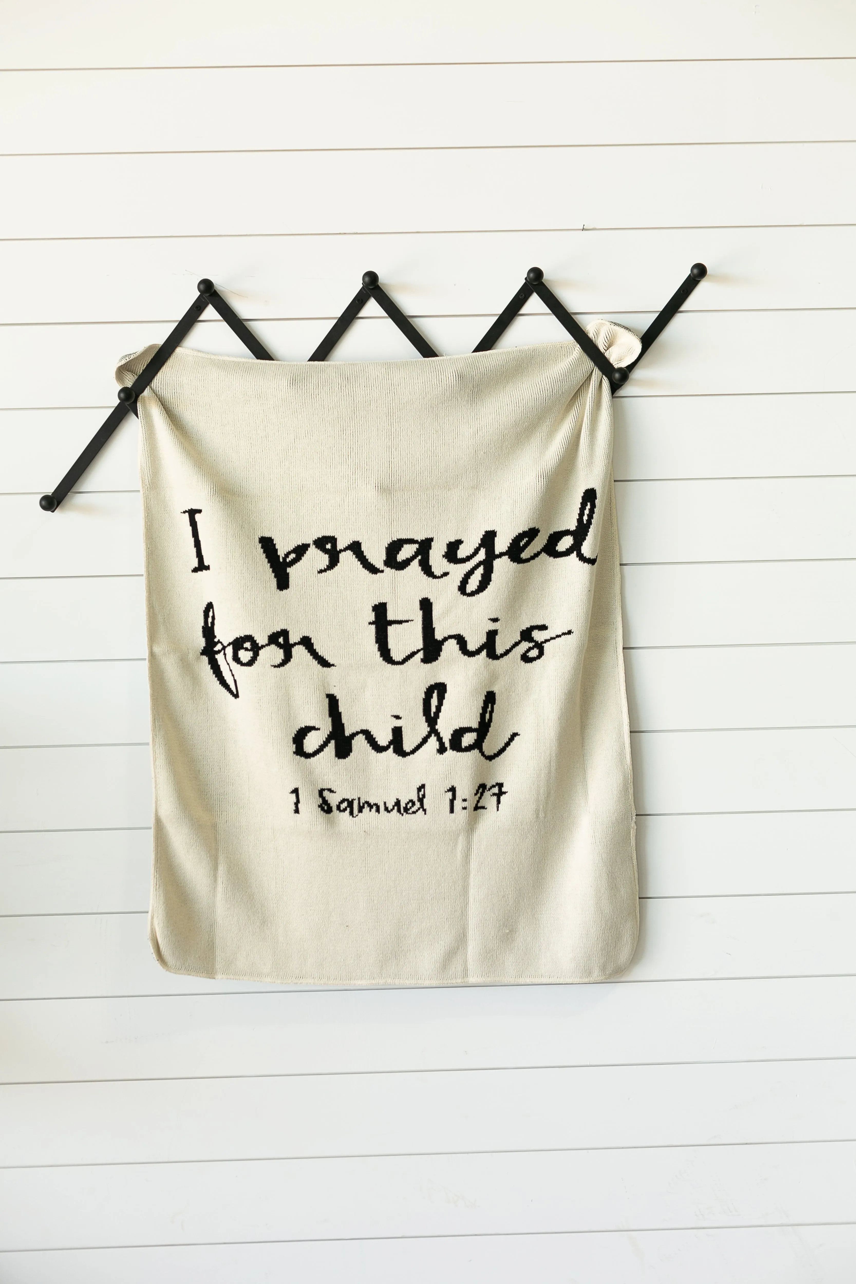 Made in the USA | Recycled Cotton Blend I prayed for this child Throw Blanket