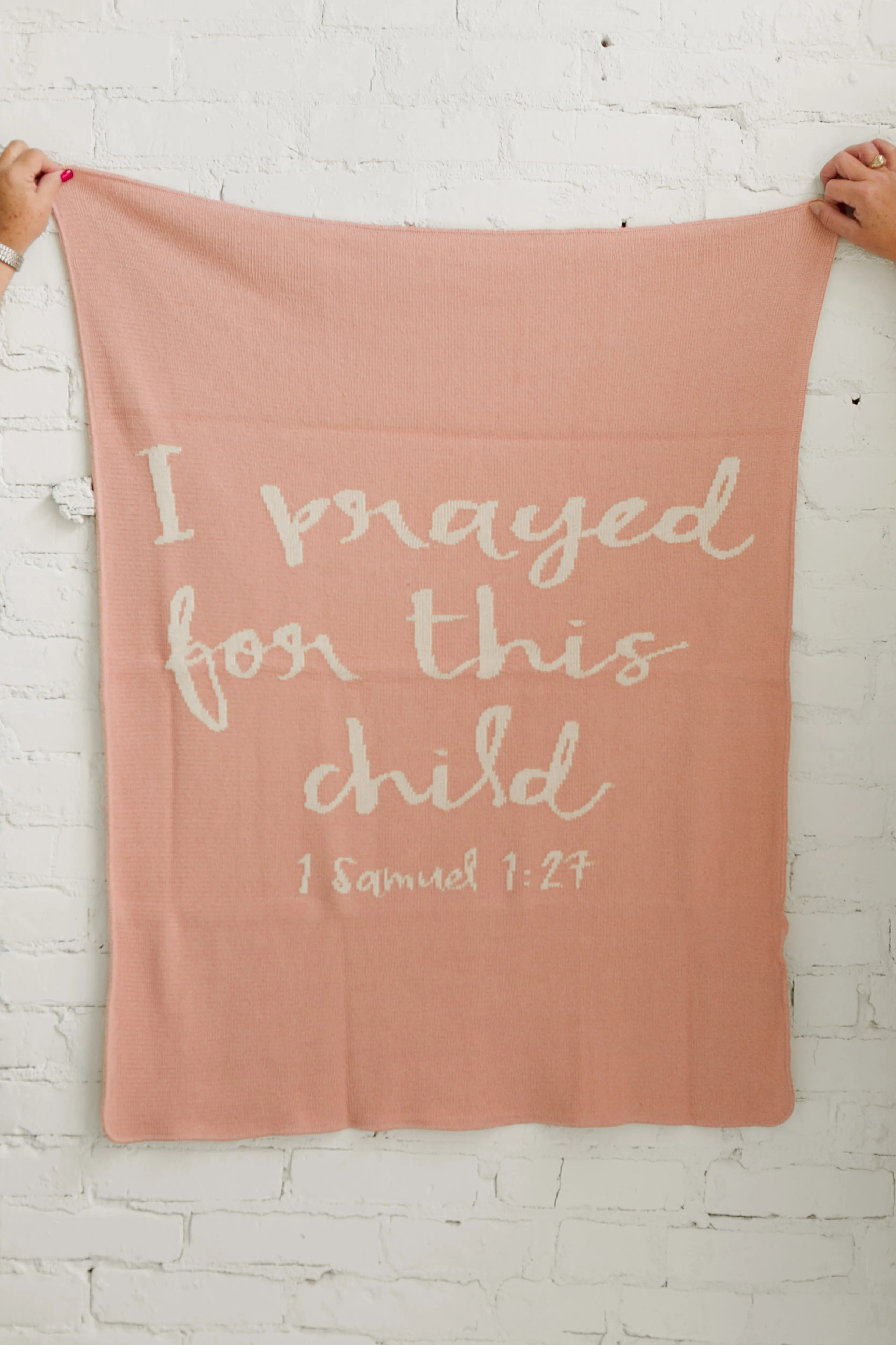 Made in the USA | Recycled Cotton Blend I prayed for this child Throw Blanket