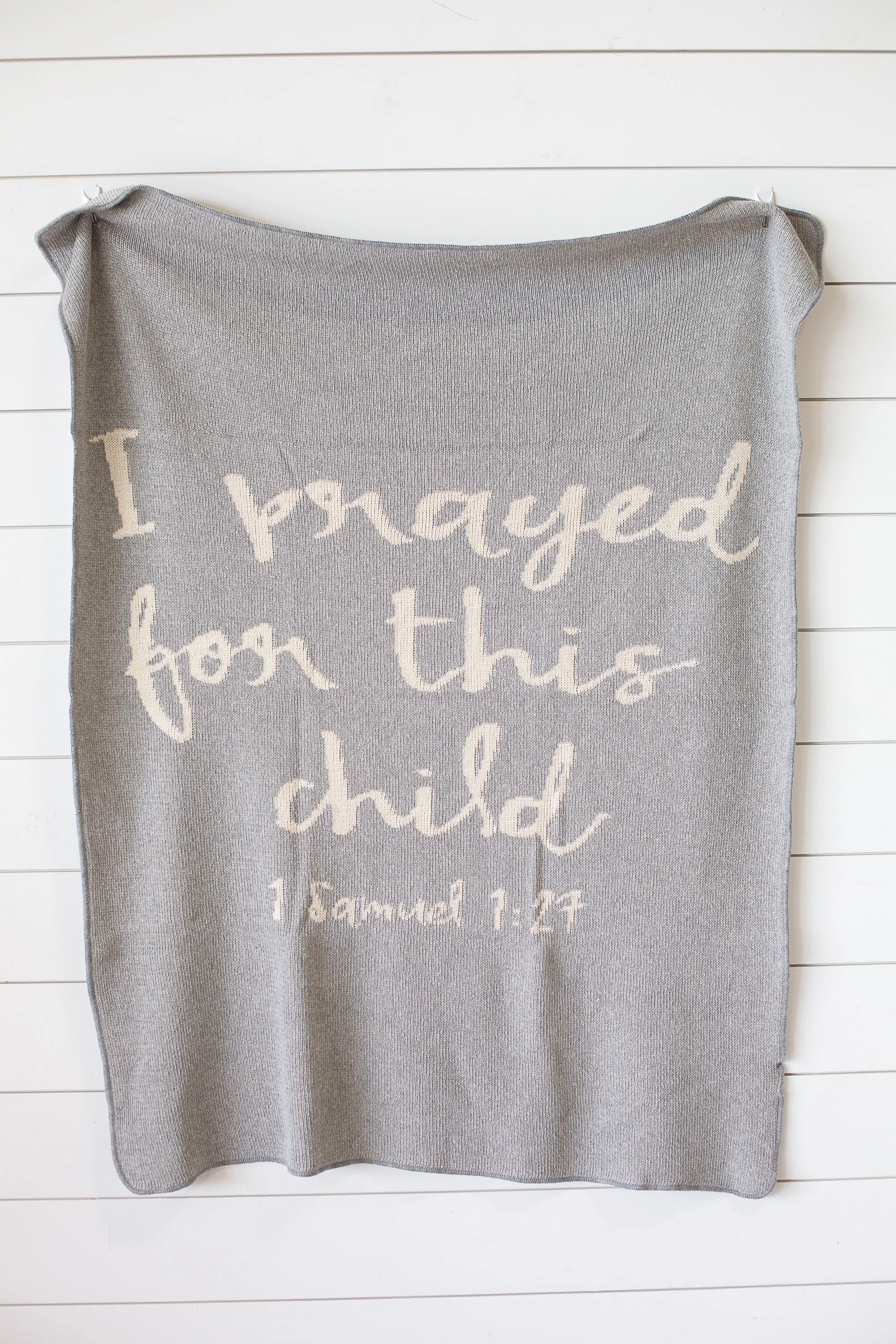 Made in the USA | Recycled Cotton Blend I prayed for this child Throw Blanket