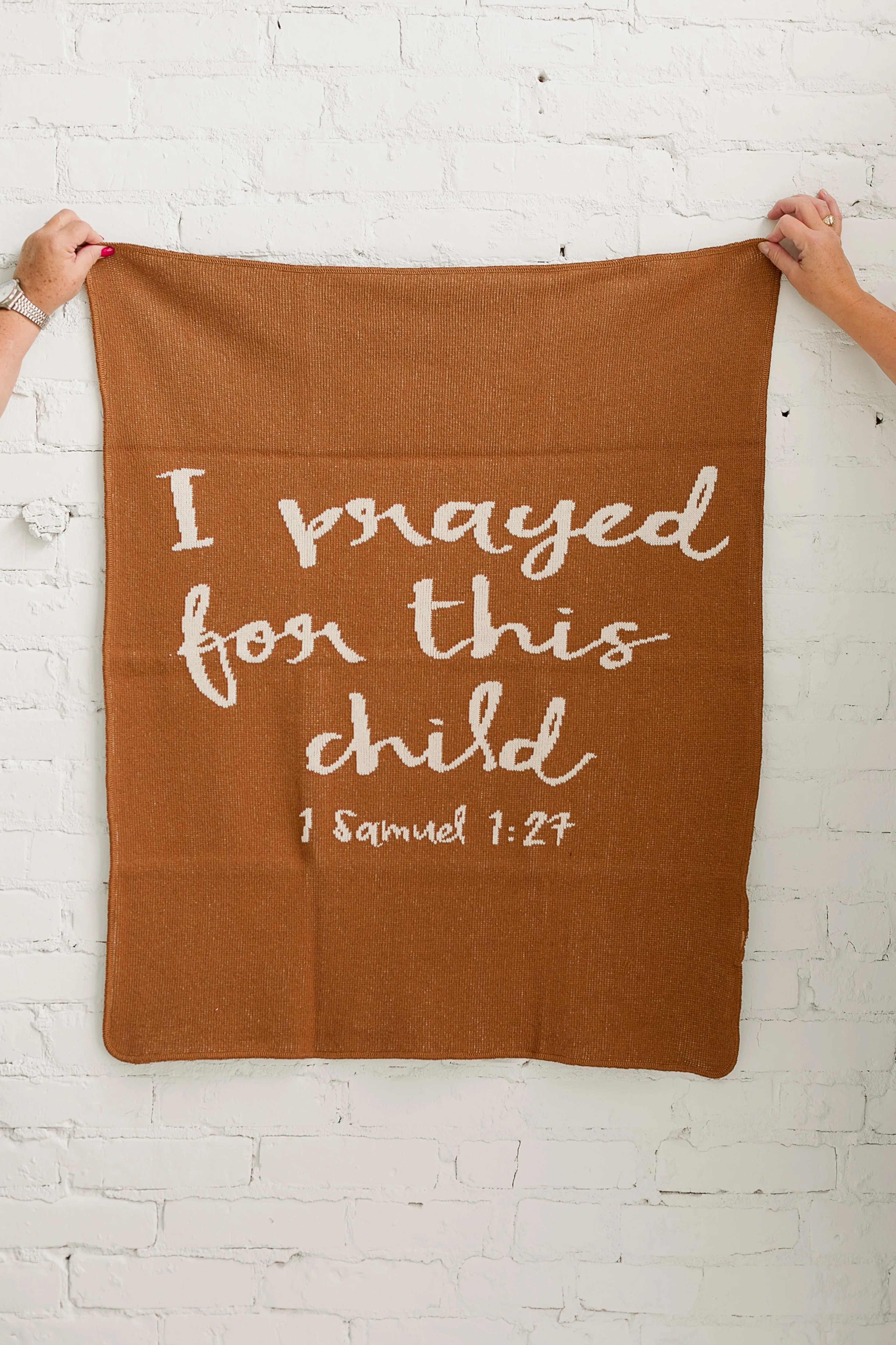 Made in the USA | Recycled Cotton Blend I prayed for this child Throw Blanket