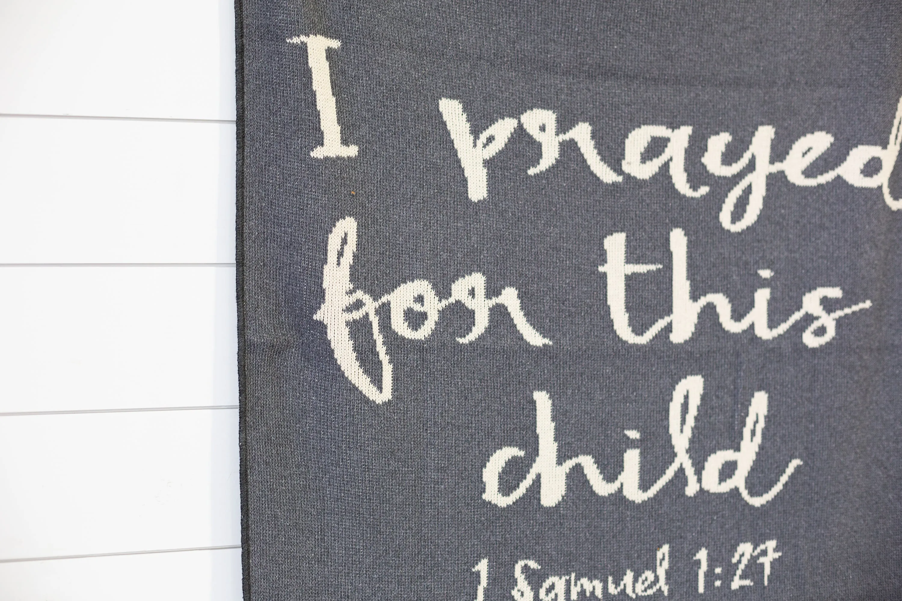 Made in the USA | Recycled Cotton Blend I prayed for this child Throw Blanket