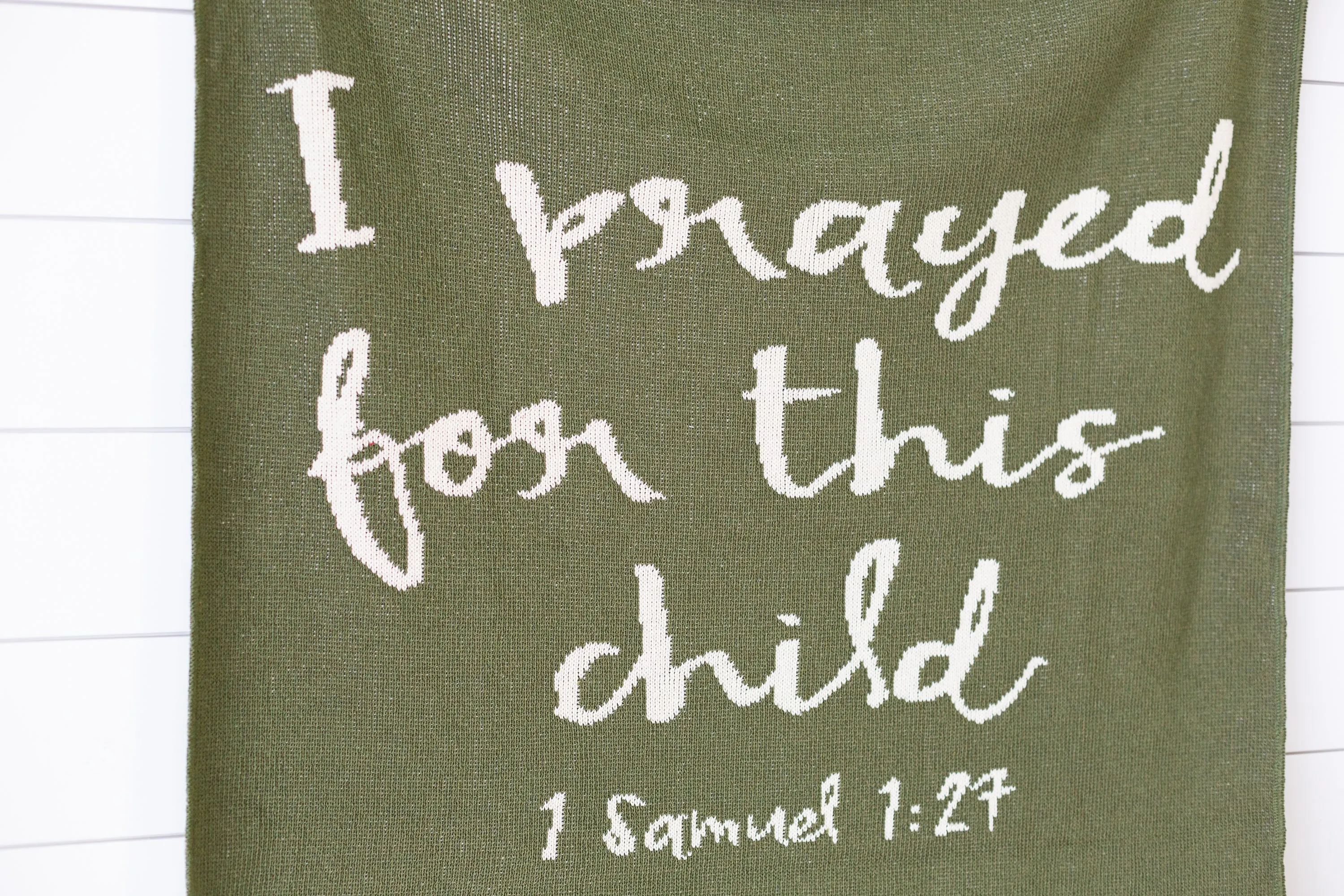 Made in the USA | Recycled Cotton Blend I prayed for this child Throw Blanket