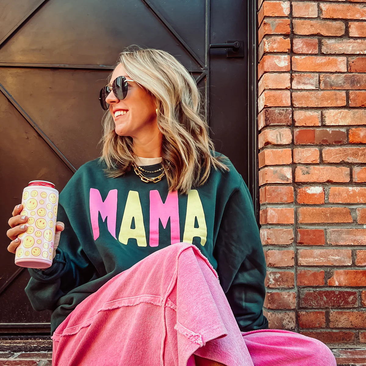 Mama Sweatshirt on Forest Green