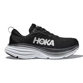 Men's Hoka One One Bondi 8, Black/White, 9 D Medium