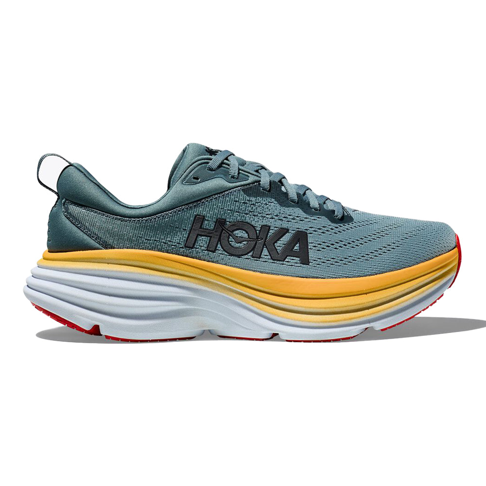 Men's Hoka One One Bondi 8, Goblin Blue/Mountain Spring, 9 D Medium