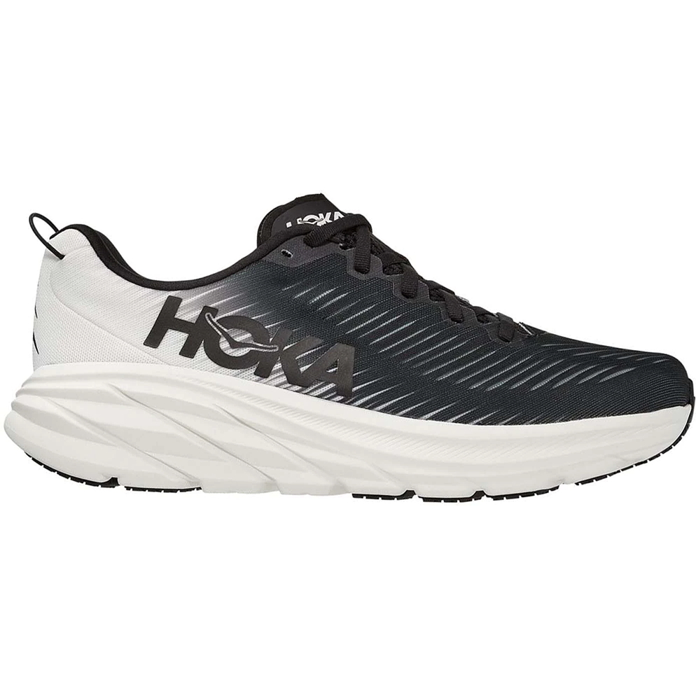 Men's Hoka One One Rincon 3, Black/White, 12 D Medium