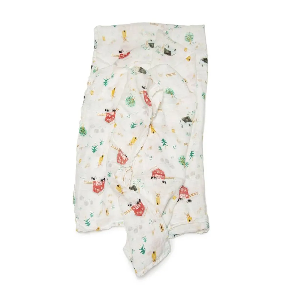 Muslin Swaddle, Farm Animals