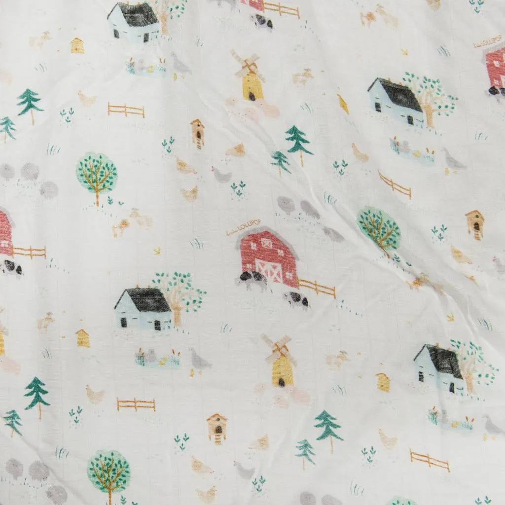 Muslin Swaddle, Farm Animals