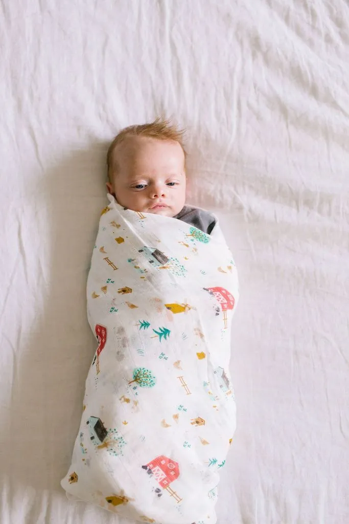 Muslin Swaddle, Farm Animals