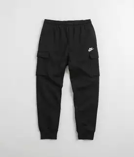 Nike Club Fleece Cargo Joggers - Black / Black / White