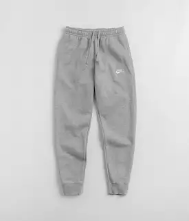 Nike Club Fleece Joggers - Dark Grey Heather / Matte Silver / White