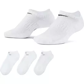 NIKE EVERYDAY CUSHIONED TRAINING WHITE NO-SHOW SOCKS (3 PAIRS)