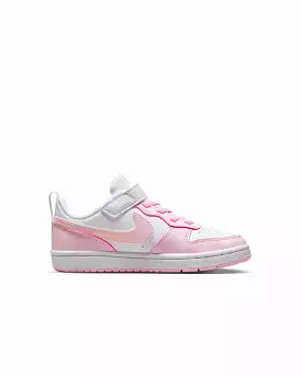 NIKE JUNIOR COURT BOROUGH LOW RECRAFT WHITE/PINK SHOE