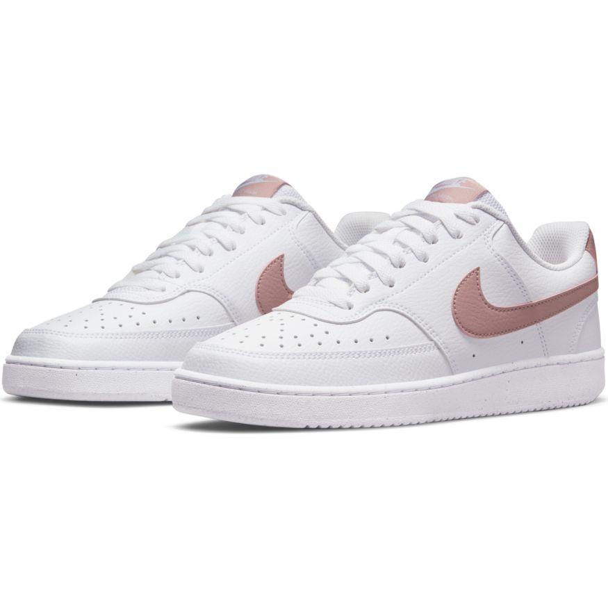 NIKE WOMEN'S COURT VISION LOW NEXT NATURE WHITE/PINK SHOE