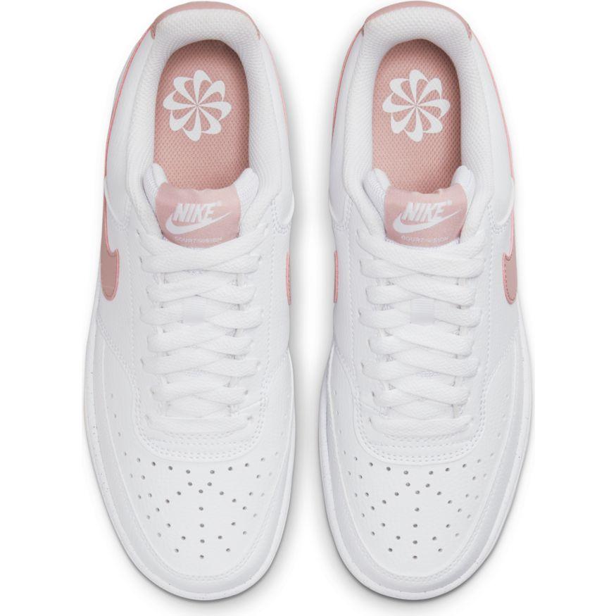 NIKE WOMEN'S COURT VISION LOW NEXT NATURE WHITE/PINK SHOE