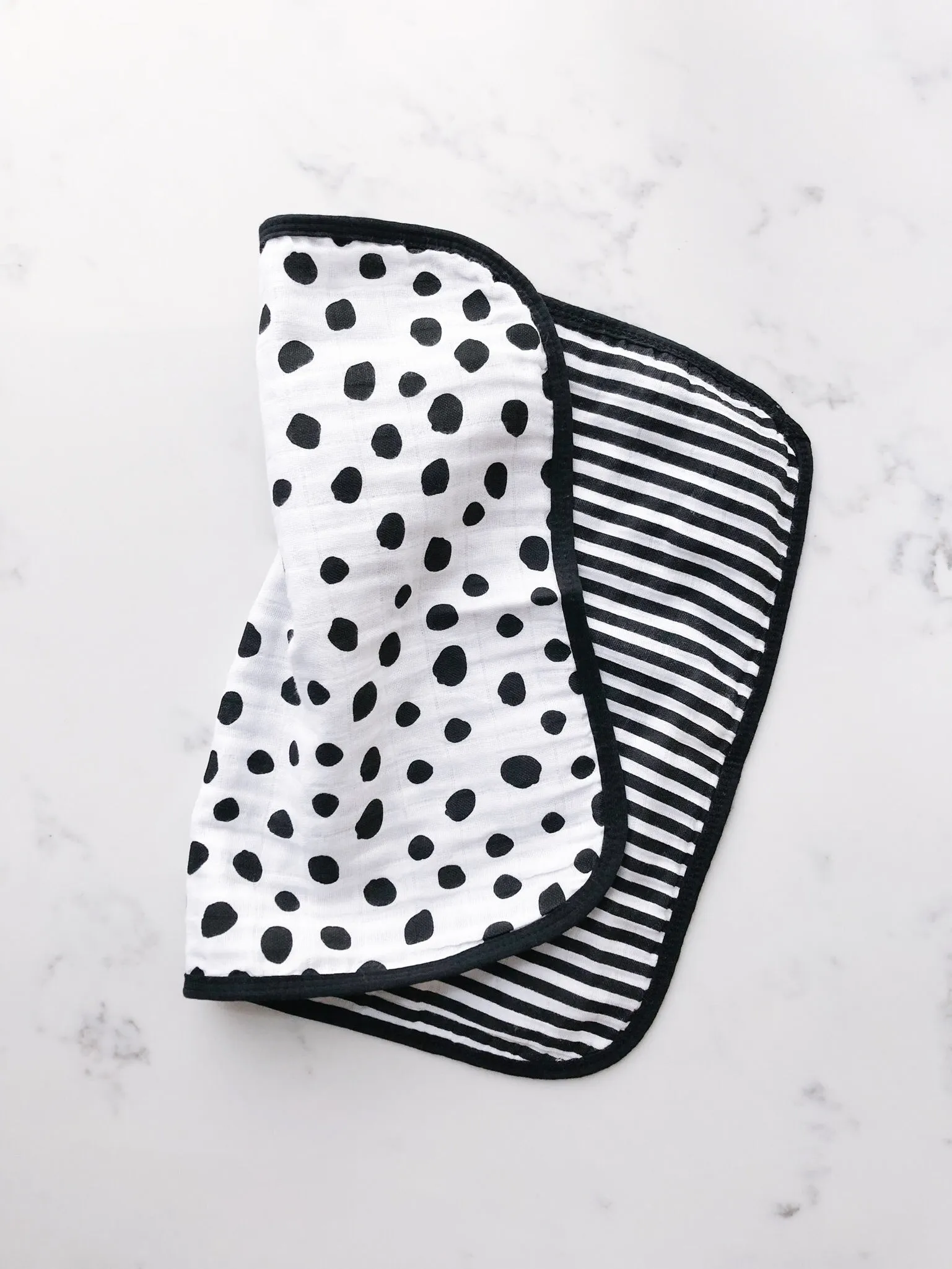 Organic Burp Cloth -  REVERSIBLE Spots + Stripes