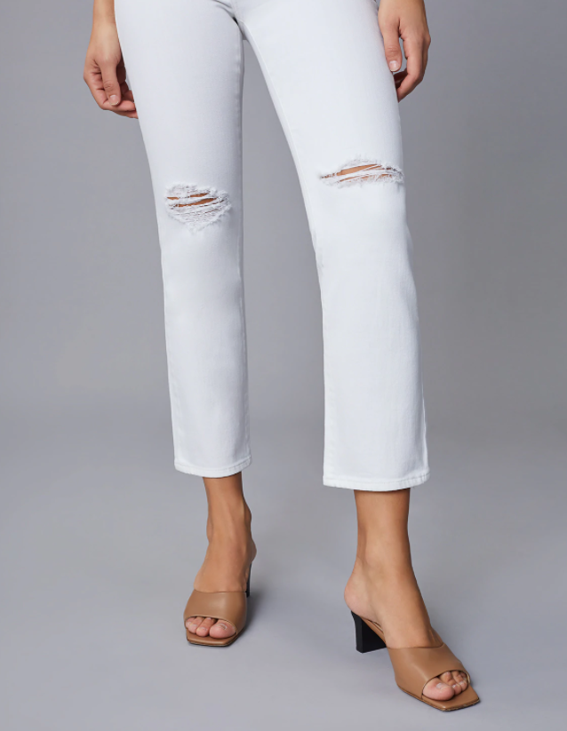 Patti Straight in White Distressed