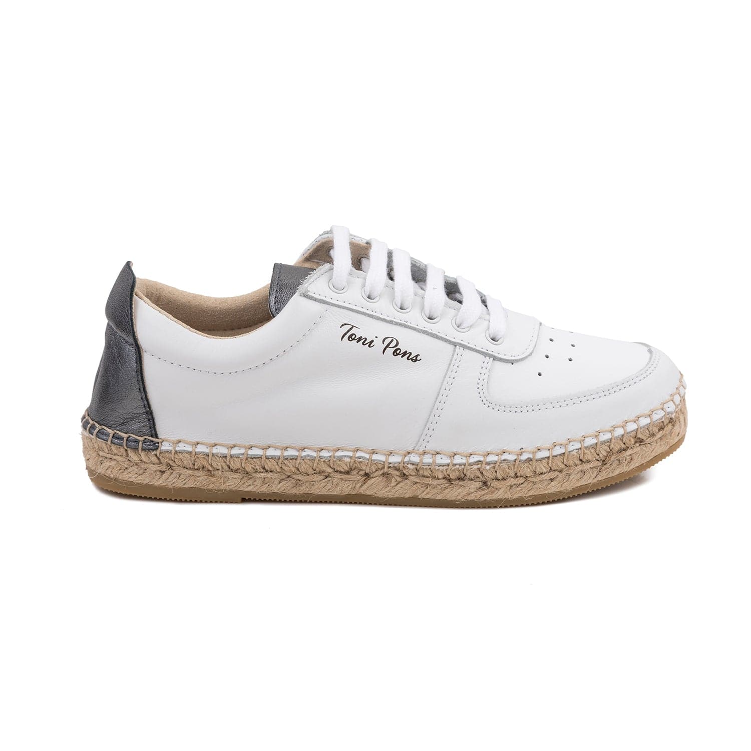 Plain Leather Espadrilles for Women - Mei-P