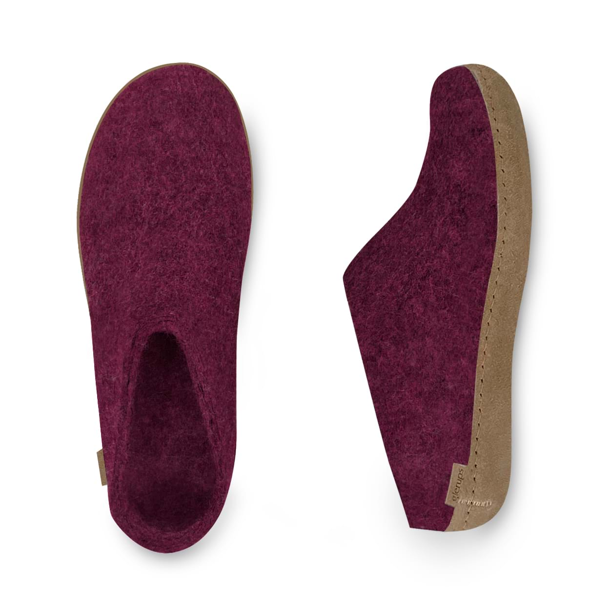 Slip-on with leather sole - Cranberry