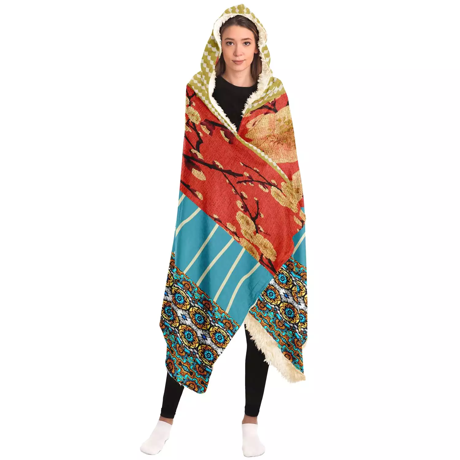 Sukiyaki Sherpa Fleece Hooded Blanket (3 Size Options)