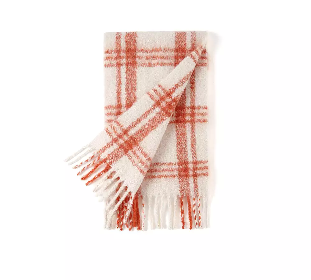 TARRAMARRA Soft Checked Fringed Scarf