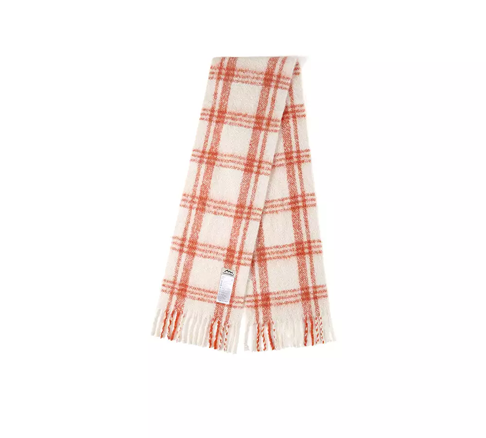 TARRAMARRA Soft Checked Fringed Scarf