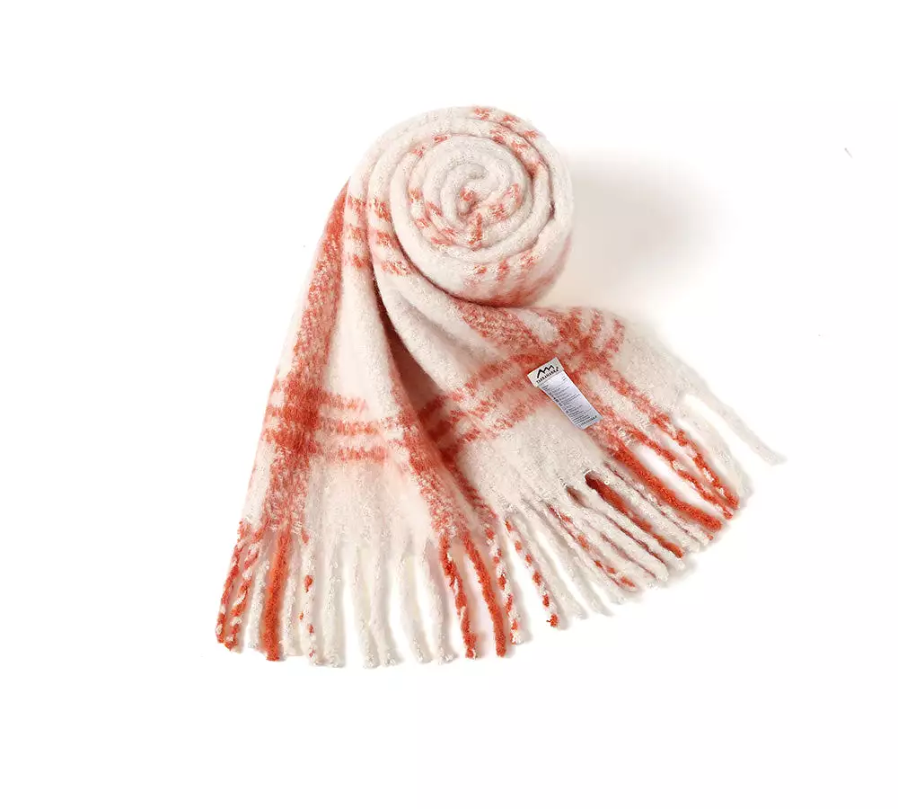 TARRAMARRA Soft Checked Fringed Scarf