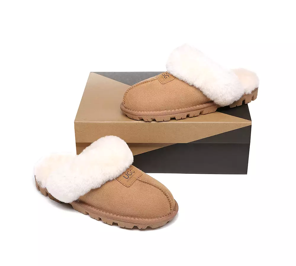 UGG AUSTRALIAN SHEPHERD Double Face Sheepskin Wool Slippers Suzie Scuff