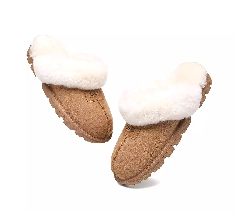 UGG AUSTRALIAN SHEPHERD Double Face Sheepskin Wool Slippers Suzie Scuff