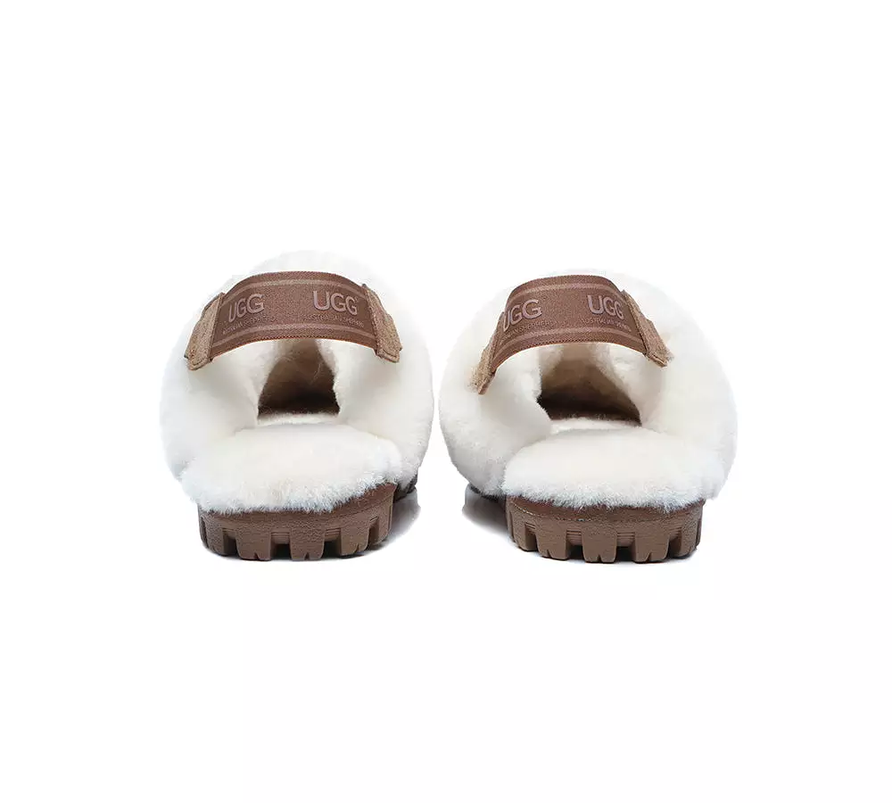 UGG AUSTRALIAN SHEPHERD Sheepskin Wool Removable Strap Slingback Slippers Suzie