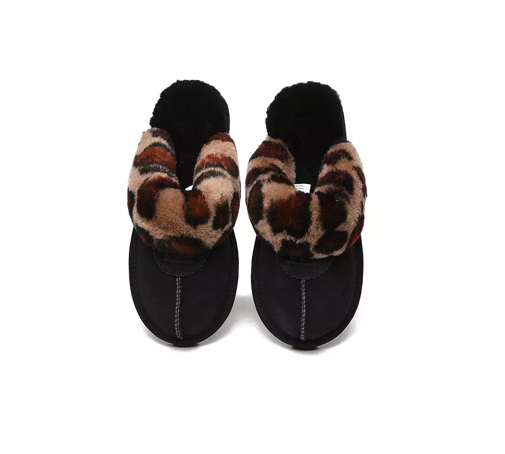 UGG Australian Shepherd Ugg Slippers Double Face Sheepskin Women Leopard Print Slipper