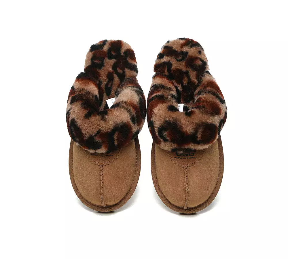 UGG Australian Shepherd Ugg Slippers Double Face Sheepskin Women Leopard Print Slipper