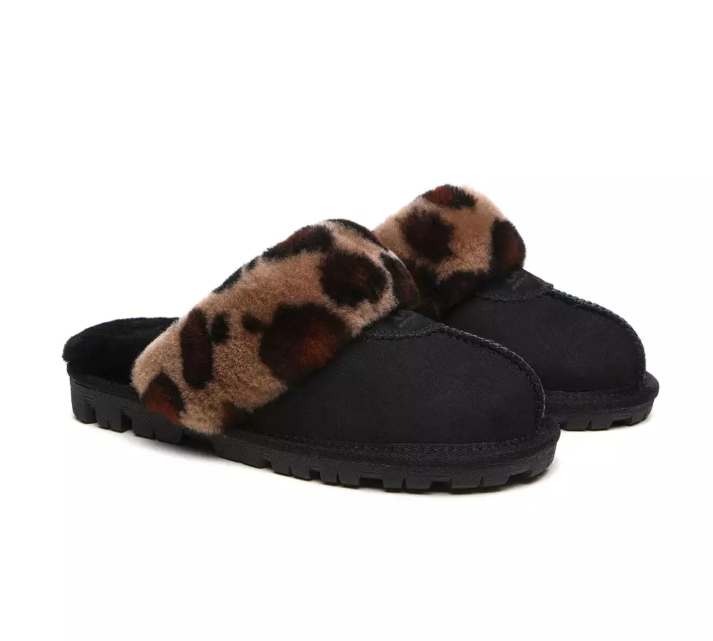 UGG Australian Shepherd Ugg Slippers Double Face Sheepskin Women Leopard Print Slipper