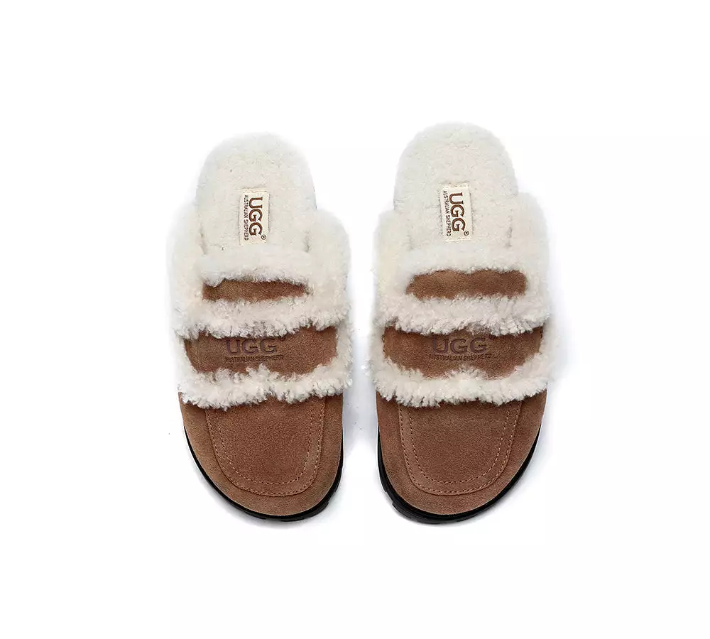 UGG AUSTRALIAN SHEPHERD Ugg Slippers Sheepskin Wool Shearling Lined Remi