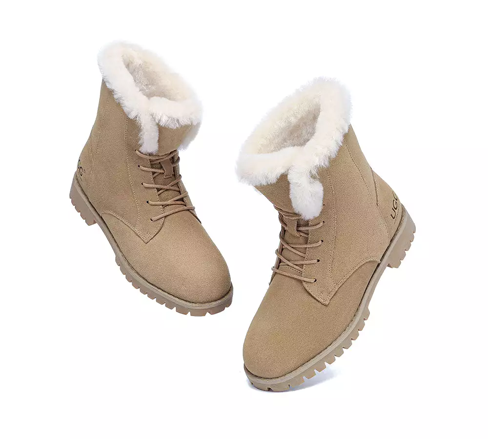 UGG AUSTRALIAN SHEPHERD Women Fashion Lace Up Ankle Boots Jean