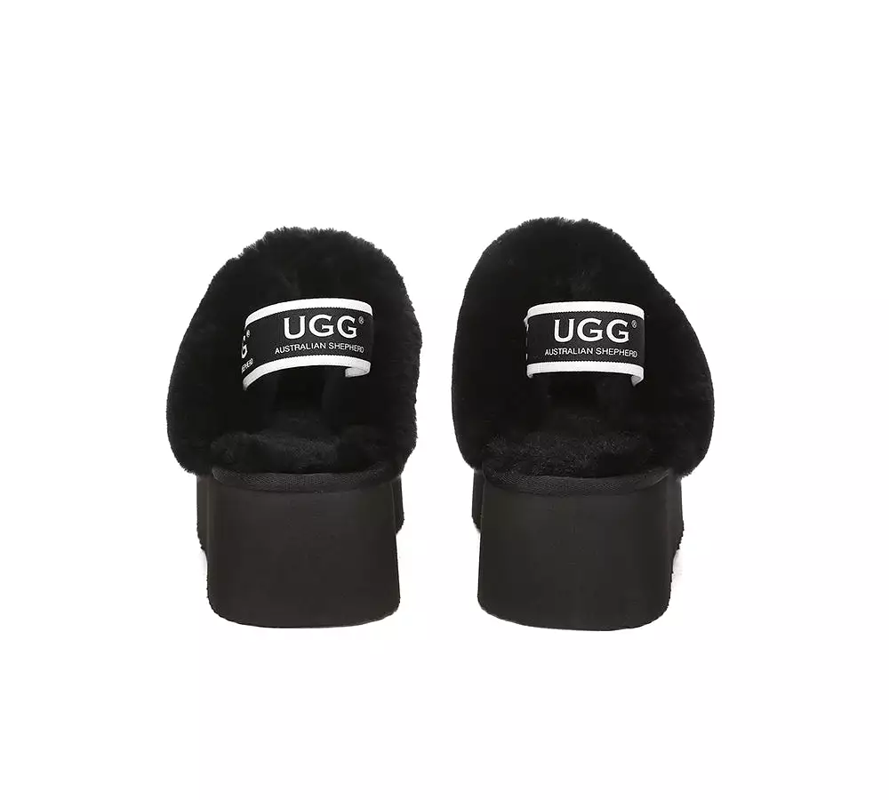 UGG AUSTRALIAN SHEPHERD Women Slingback Platform Slippers Muffin Plus