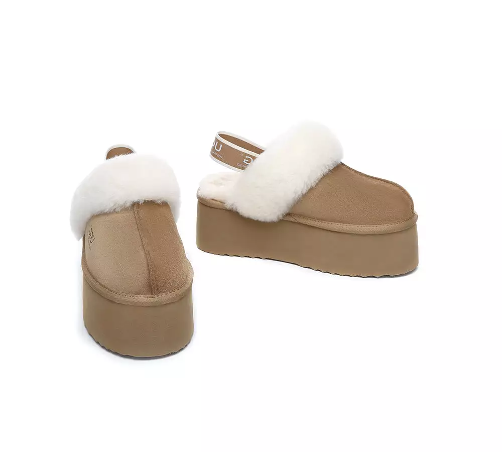 UGG AUSTRALIAN SHEPHERD Women Slingback Platform Slippers Muffin Plus